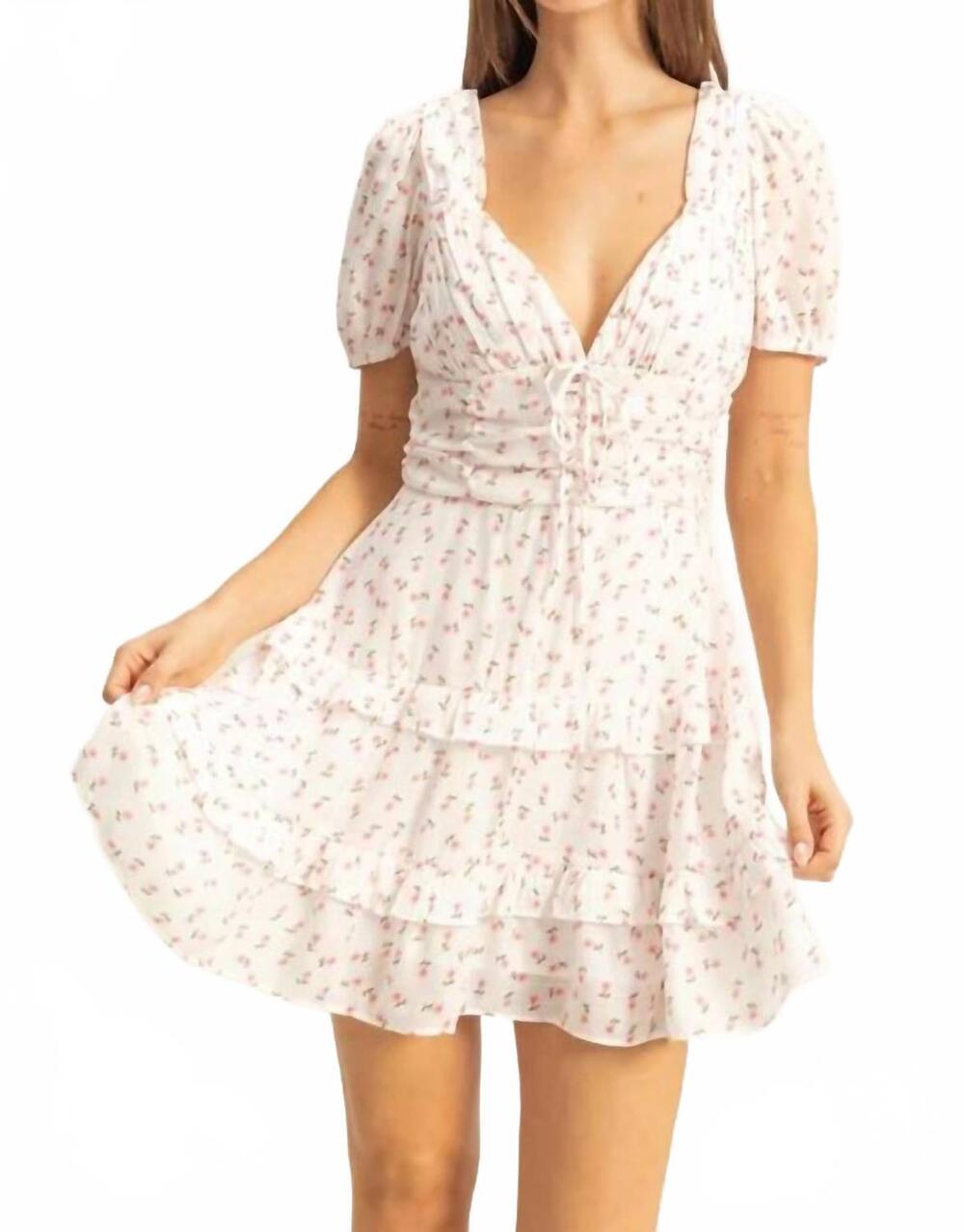 NEW HYFVE deep v-neck mini dress in white